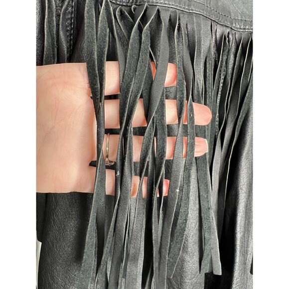 Leather Loft Black Fringe Leather Jacket Women’s Size Small - Picture 12 of 15